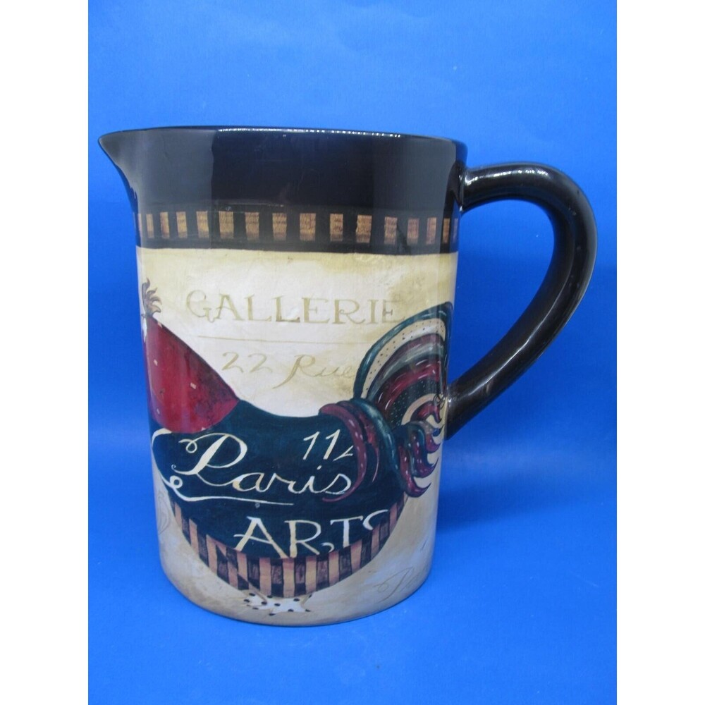 Certified International Jennifer Garant Paris Arts Rooster 3.5 Quart Pitcher